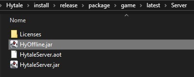 HyOffline.jar placed inside Server folder